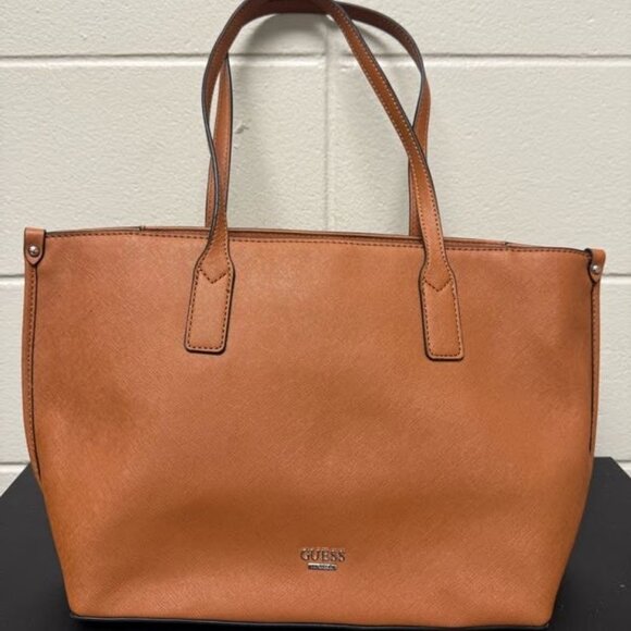 Guess Merrick Carryall Handbag Cognac Color - Picture 1 of 6